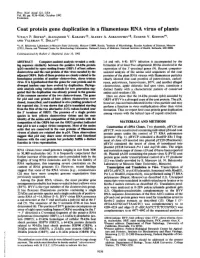 Coat Protein Gene Duplication in a Filamentous RNA Virus of Plants VITALY P