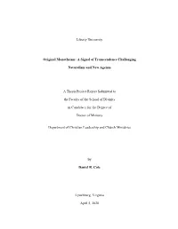 Original Monotheism: a Signal of Transcendence Challenging
