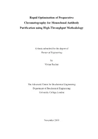 Rapid Optimisation of Preparative Chromatography for Monoclonal Antibody