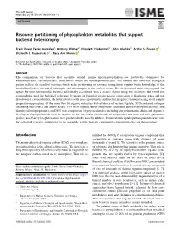Resource Partitioning of Phytoplankton Metabolites That Support Bacterial Heterotrophy
