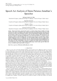 Speech Act Analysis of Dame Patience Jonathan's Speeches