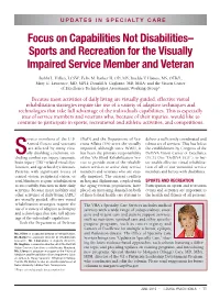 Sports and Recreation for the Visually Impaired Service Member and Veteran