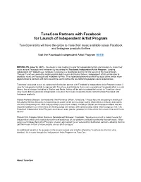 Tunecore Partners with Facebook for Launch of Independent Artist Program