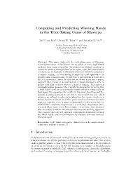 Computing and Predicting Winning Hands in the Trick-Taking Game of Klaverjas
