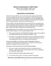 Ethical Considerations in CDHC Sales Introduction and Overview
