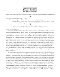 Literary Criticism the 2020-2021 Reading List