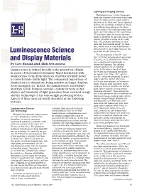 Luminescence Science and Display Materials