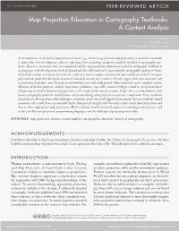 Map Projection Education in Cartography Textbooks: a Content Analysis