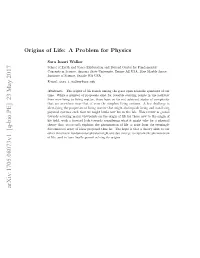 Origins of Life: a Problem for Physics