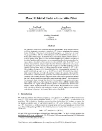Phase Retrieval Under a Generative Prior
