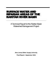 Raritan Basin Surface Water and Riparian Areas Technical Report