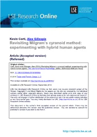 Revisiting Milgram's Cyranoid Method