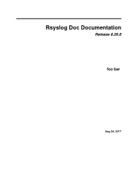 Rsyslog Doc Documentation Release 8.26.0