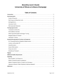 Biosafety Level 2 Guide University of Illinois at Urbana-Champaign