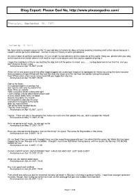 Blog Export: Please God No