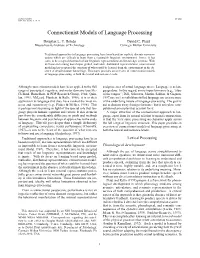 Connectionist Models of Language Processing