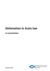 Defamation in Scots Law