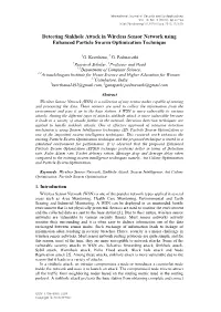 Detecting Sinkhole Attack in Wireless Sensor Network Using Enhanced Particle Swarm Optimization Technique