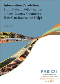 Information Revolution from Data to Policy Action in Low-Income Countries: How Can Innovation Help?