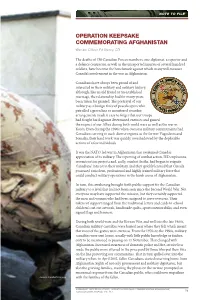 Operation Keepsake Commemorating Afghanistan