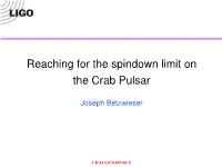Reaching for the Spindown Limit on the Crab Pulsar