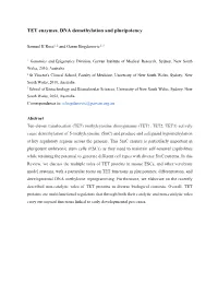 TET Enzymes, DNA Demethylation and Pluripotency