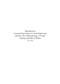 The Anthropology of Frank Girling and Okot P'bitek