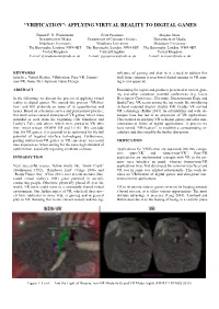 “Vrification”: Applying Virtual Reality to Digital Games