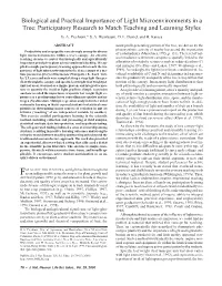 Biological and Practical Importance of Light Microenvironments in a Tree: Participatory Research to Match Teaching and Learning Styles G