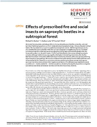 Effects of Prescribed Fire and Social Insects on Saproxylic Beetles in A
