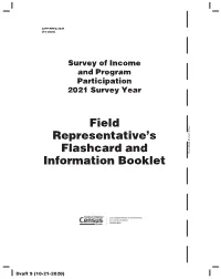 Field Representative's Flashcard and Information Booklet