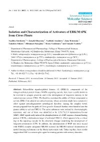 Isolation and Characterization of Activators of ERK/MAPK from Citrus Plants