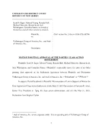 Motion for Final Approval of Class Action Settlement