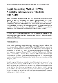 Rapid Prompting Method (RPM): a Suitable Intervention for Students with ASD?