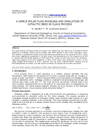 A Simple Molar Flow Modeling and Simulation of Catalytic Beds in Claus Process