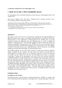 A Systematic Nomenclature for Metamorphic Rocks
