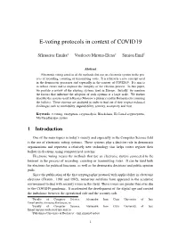 E-Voting Protocols in Context of COVID19