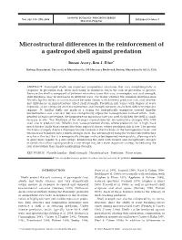 Microstructural Differences in the Reinforcement of a Gastropod Shell Against Predation
