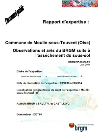 Rapport D'expertise : Commune De Moulin-Sous-Touvent