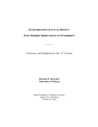 Reflections on Punishment from the 21St Century
