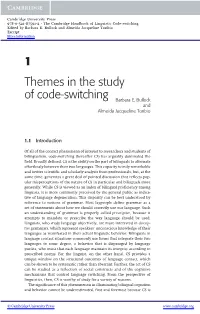 1 Themes in the Study of Code-Switching