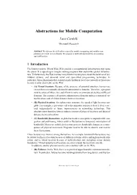 Abstractions for Mobile Computation.Fm
