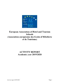 AEHT Activities Report. Academic Year 2019/2020