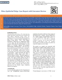 Fibro-Epithelial Polyp: Case Report with Literature Review