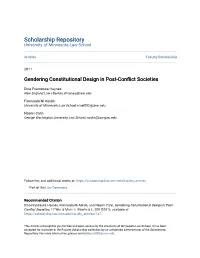 Gendering Constitutional Design in Post-Conflict Societies