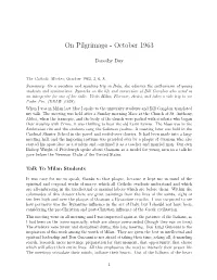 On Pilgrimage - October 1963