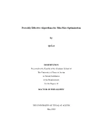 Provably Effective Algorithms for Min-Max Optimization by Qi
