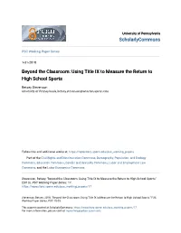 Using Title IX to Measure the Return to High School Sports