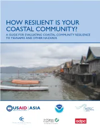 A Guide for Evaluating Coastal Community Resilience to Tsunamis