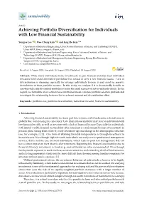 Achieving Portfolio Diversification for Individuals with Low Financial